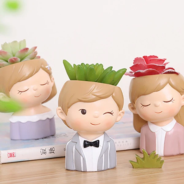 Cute Couples Planters Set - 4Pcs Little Boys Girls Flower Pot Succulents Cactus Plants Pot Fairy Garden Decor Wedding
Cute Couples Planters Set - 4Pcs Little Boys Girls Flower Pot Succulents Cactus Plants Pot Fairy Garden Decor Wedding