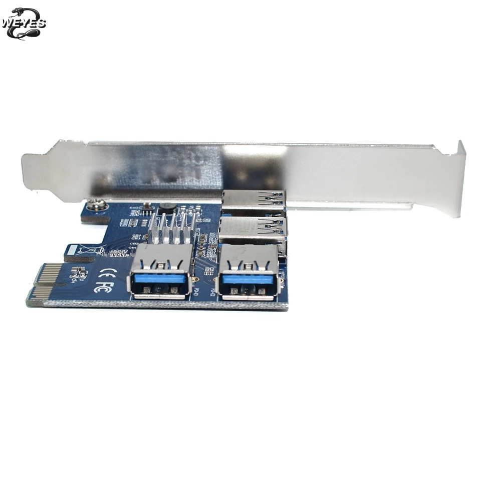 Переходная карта PCIE PCI E Express 1 16x1 4 слота USB 3 0 адаптер мультипликатора для майнинга