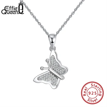 Effie Queen Real 100% S925 Silver Women Butterfly Dangle Pendant Necklace AAAA Zircon Party Jewelry Birthday Gifts KSN229
Effie Queen Real 100% S925 Silver Women Butterfly Dangle Pendant Necklace AAAA Zircon Party Jewelry Birthday Gifts KSN229