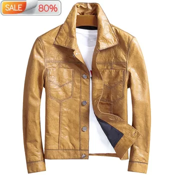 Men's Sheepskin Coat Genuine Leather Men Yellow Vintage Motorcycle Jacket Spring Autumn Deri Mont WpJYA15 B24121
Men's Sheepskin Coat Genuine Leather Men Yellow Vintage Motorcycle Jacket Spring Autumn Deri Mont WpJYA15 B24121