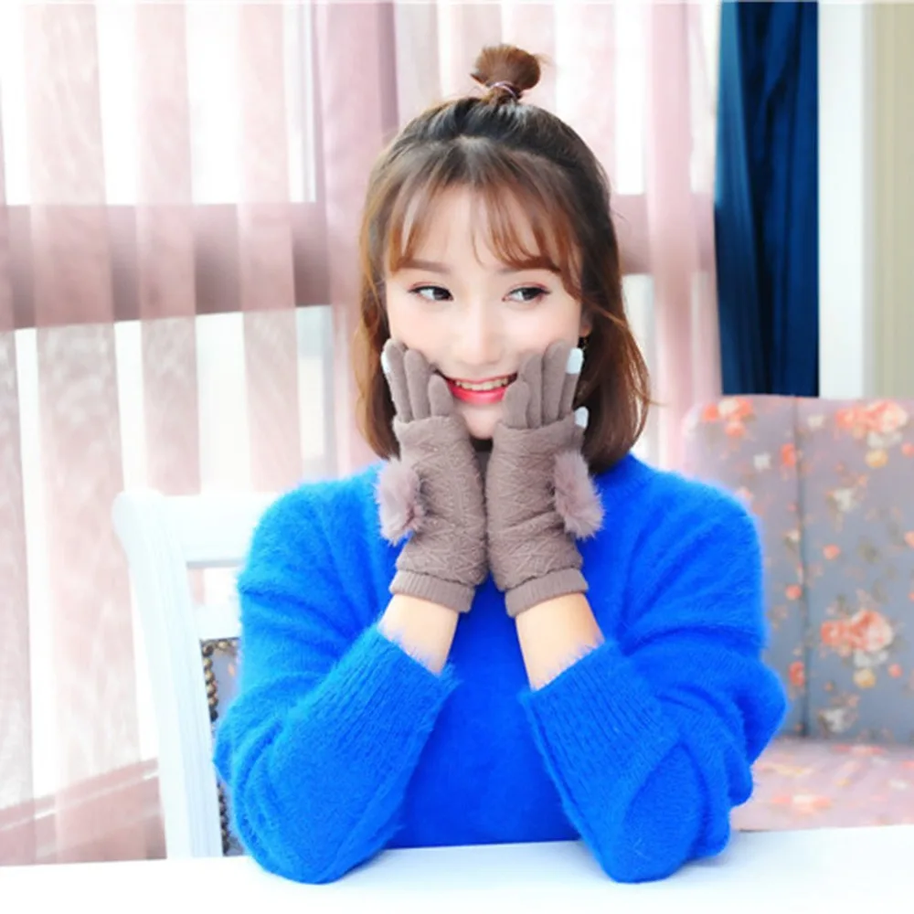 Women 2 Fingers Gloves Female Touch Screen Winter Warm Solid Color Elastic Knitting Ball Gloves Full Finger Wrist-Gloves Mittens
Women 2 Fingers Gloves Female Touch Screen Winter Warm Solid Color Elastic Knitting Ball Gloves Full Finger Wrist-Gloves Mittens