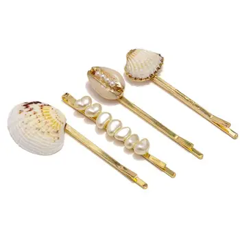 4Pcs/Set Ocean Style Metal Alloy One Word Hairpin Women Girl Summer Sea Shell Imitation Pearl Hair Clip Jewelry Beaded Barrettes
4Pcs/Set Ocean Style Metal Alloy One Word Hairpin Women Girl Summer Sea Shell Imitation Pearl Hair Clip Jewelry Beaded Barrettes