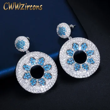 CWWZircons Shiny Light Blue Cubic Zirconia Stone Designer Flower Round Dangle Drop Earrings for Women Chic Party Jewelry CZ800
CWWZircons Shiny Light Blue Cubic Zirconia Stone Designer Flower Round Dangle Drop Earrings for Women Chic Party Jewelry CZ800
