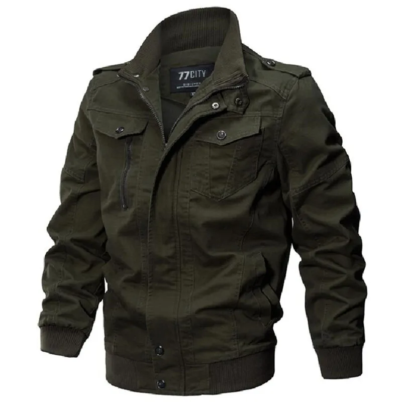 Autumn Jackets Men Military Winter COAT Army Solid Cotton Coats Washed Outerwear Pilot Windbreaker Bomber Jacket NEW | Мужская одежда
