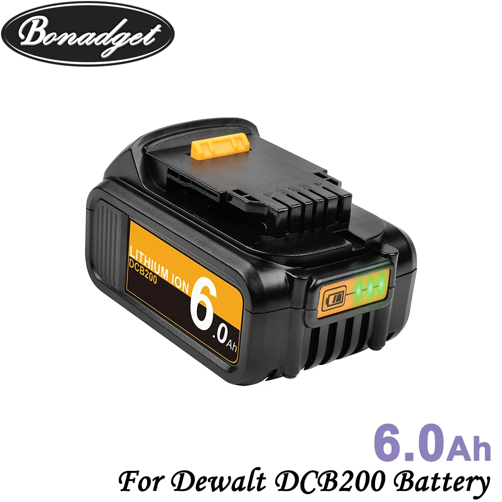 Bonadget 6000mAh 20V MAX For Dewalt 20V Power Tool Battery For DCB180 DCB181 DCB201 DCB201-2 DCB200 DCB200-2 DCB204-2 Battery
Bonadget 6000mAh 20V MAX For Dewalt 20V Power Tool Battery For DCB180 DCB181 DCB201 DCB201-2 DCB200 DCB200-2 DCB204-2 Battery