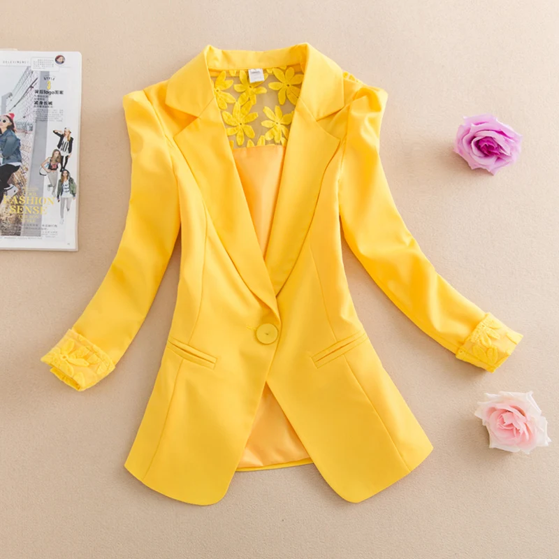 2023NewSpring Summer Blazer Jacket Women Single Button Shawl Collar Back Lace Office Suit Coat Female Casual Outwear Ladies Tops
2023NewSpring Summer Blazer Jacket Women Single Button Shawl Collar Back Lace Office Suit Coat Female Casual Outwear Ladies Tops
