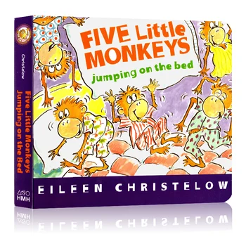 Five Little Monkeys Jumping on The Bed English Educational Children Classroom Montessori Bedroom Story Picture Cardboard Book
Five Little Monkeys Jumping on The Bed English Educational Children Classroom Montessori Bedroom Story Picture Cardboard Book