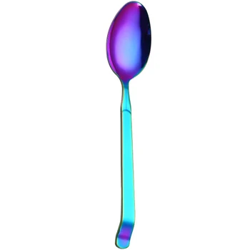Rainbow Cookware Set Kitchen Accessories Stainless Steel Public Buffet Serving Spoons Fork Turner Colander Kitchenware-Spoon