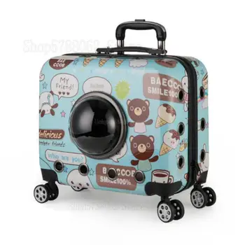 Portable Cartoon Pet Trolley Box for Small Dog Cat Four-wheeled Breathable Pet Carrier with Bubble Window 6.5kg Max Bearing
Portable Cartoon Pet Trolley Box for Small Dog Cat Four-wheeled Breathable Pet Carrier with Bubble Window 6.5kg Max Bearing