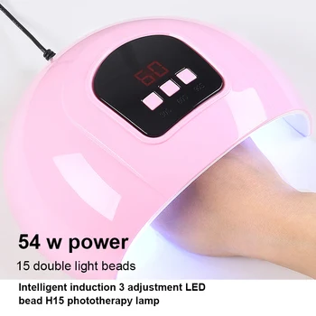 54w Nail Light Therapy Machine Dual Light Source UV Quick-drying LED Phototherapy Device Nail Polish Dryer Nail Lamp Nail Art
54w Nail Light Therapy Machine Dual Light Source UV Quick-drying LED Phototherapy Device Nail Polish Dryer Nail Lamp Nail Art