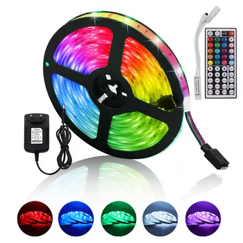 Rgb LED Strip Light 5m 5050 SMD 12V 30LEDs/m Flexible Strip LED Tape Lights + 44Key Remote Controller + EU/US/UK/AU Power Supply
Rgb LED Strip Light 5m 5050 SMD 12V 30LEDs/m Flexible Strip LED Tape Lights + 44Key Remote Controller + EU/US/UK/AU Power Supply