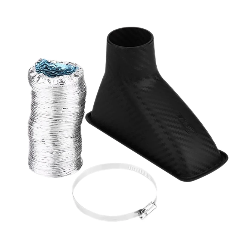 Kit mit 3 Edelstahl Klemme Universal 7,6 cm Carbon Fiber Luftfilter Kalte Luft Rohr Lufteinlass Induktion Lufteinlass KFZ-Lufteinlass Filter Kit