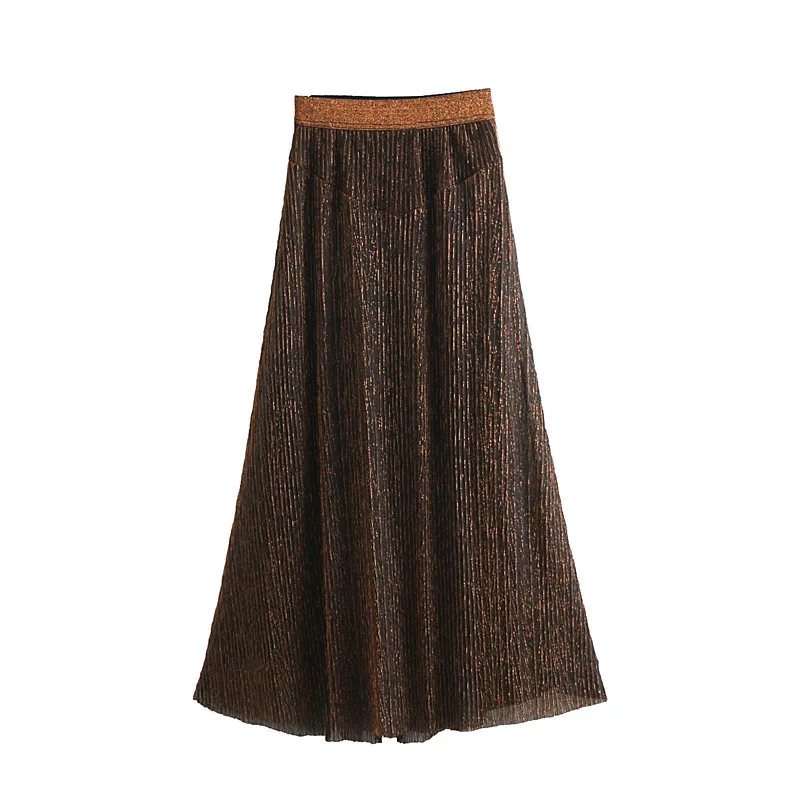 2018 Western Style Autumn And Winter WOMEN'S Dress New Style Metal Color Line Lining Pleated Skirt Mid-length Skirt
2018 Western Style Autumn And Winter WOMEN'S Dress New Style Metal Color Line Lining Pleated Skirt Mid-length Skirt