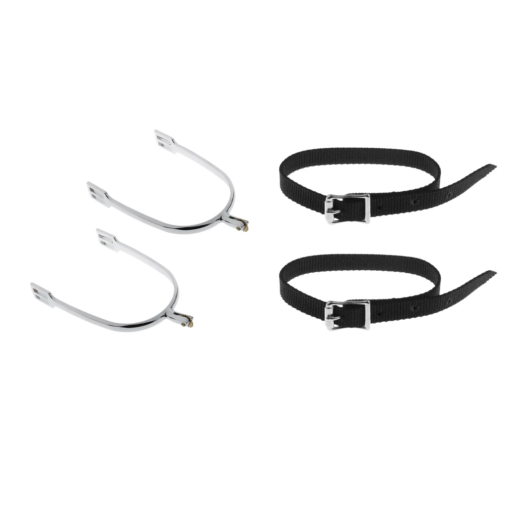 Men's Spurs Western Horse Tack with Leather Spur Straps Equestrian Supplies Men's Spurs Western Horse Tack with Leather Spur Straps Equestrian Supplies
