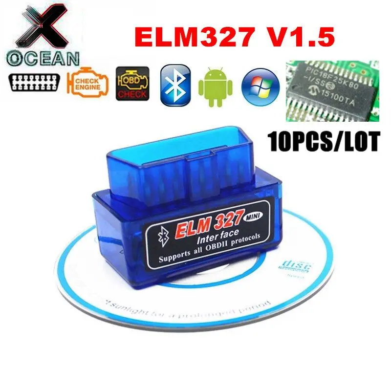 Диагностический мини сканер автомобильных кодов ELM327 V1.5 Bluetooth ELM 327 версия 1 5 OBD2 для
