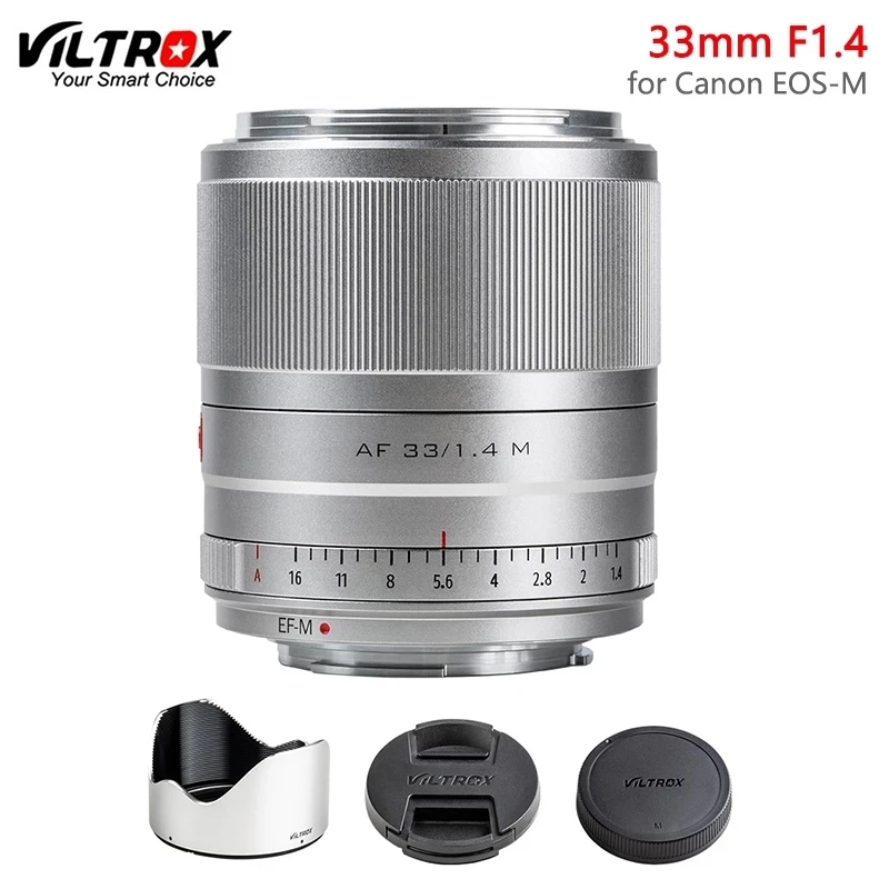 Viltrox 33 мм f1.4 STM EF-M крепление Авто фокус APS-C Prime объектив для камер Canon EOS M M5 M6 Mark II M100