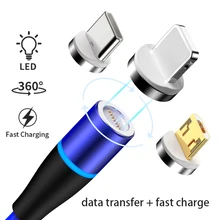 Micro USB Kabel Typ C Magnetische Ladegerät Schnelle Lade Telefon Kabel Blitz Magnet Datenkabel Für iphone IOS Android Samsung(China)
