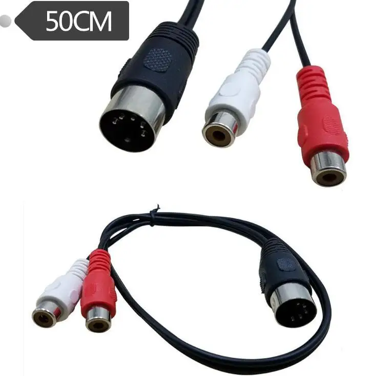 MIDI DIN 5P Male to 2 RCA Phono Female Socket Jack MF Audio Cable 0.5m | Компьютеры и офис