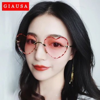 2020 Heart Shaped Rimless Sunglasses Women Thin Metal Frame UV Protection Sun Glasses for for Beach Vacation Festival Fishing
2020 Heart Shaped Rimless Sunglasses Women Thin Metal Frame UV Protection Sun Glasses for for Beach Vacation Festival Fishing