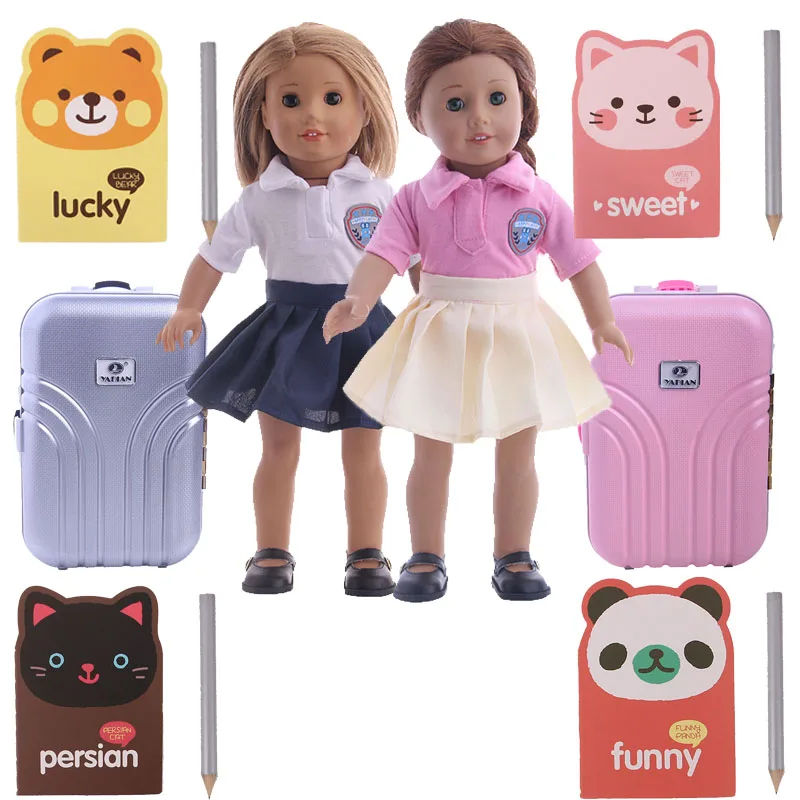 

Кукольные аксессуары ноутбук высококлассный чемодан для 18-дюймовой девочки и 43 см Американский Новорожденный ребенок наряд нашего поколения подарок для детей