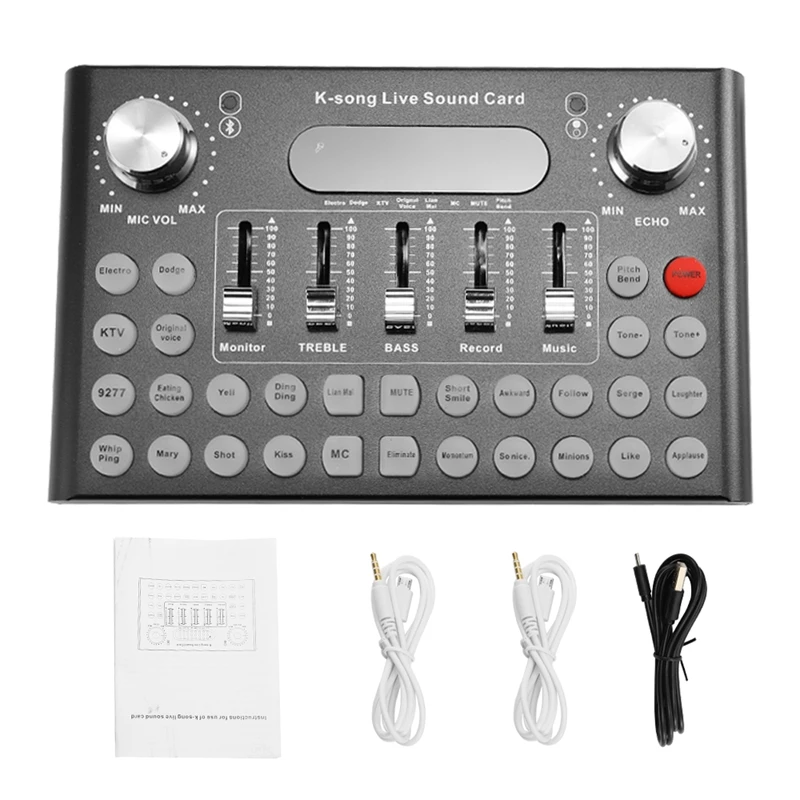 Professional Sound Card Microphone Voice Music Audio Usb Headset Entertainment Karaoke Steamers K-Song Live Sound Card F00
Professional Sound Card Microphone Voice Music Audio Usb Headset Entertainment Karaoke Steamers K-Song Live Sound Card F00