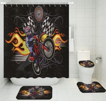 Rock Punk Shower Curtain Set Shower Curtain Toilet Mat U-shaped Floor Mat Non-slip Floor Mat Bathroom 3D Printing Set
Rock Punk Shower Curtain Set Shower Curtain Toilet Mat U-shaped Floor Mat Non-slip Floor Mat Bathroom 3D Printing Set