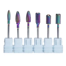 Tête de polissage de clou d'acier de tungstène d'arc-en-ciel 3/32 "ponceuse colorée d'art d'ongle 2.35mm pour le peu de foret rotatoire de fraise de peau morte(China)