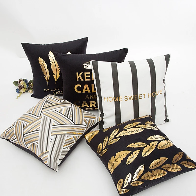 Nordic Cushion Cover Gold Letter Printed Black White Pillow Cover Sofa Decorative Throw Pillowcases Home Decor
Nordic Cushion Cover Gold Letter Printed Black White Pillow Cover Sofa Decorative Throw Pillowcases Home Decor