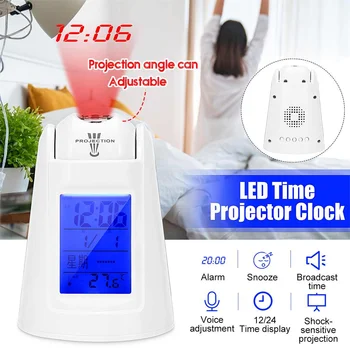 LED Projection Alarm Clock Digital Thermometer Snooze Voice Time Function Backlight Desk Table Led Clock With Time Projection
LED Projection Alarm Clock Digital Thermometer Snooze Voice Time Function Backlight Desk Table Led Clock With Time Projection