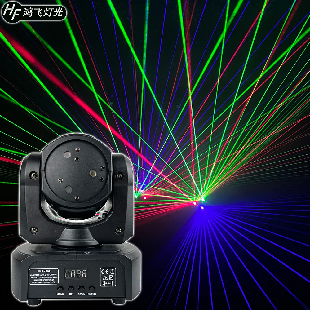 Фото RGB 3-Color Laser Moving Head Light Full Color dot Matrix Effect DJ Bar Voice | Лампы и освещение