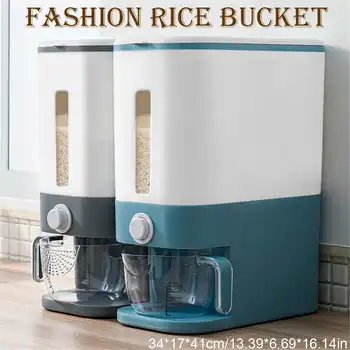 Automatic Plastic Cereal Dispenser Storage Box Measuring Cup Kitchen Food Tank Rice Container Organizer Grain Storage Cans
Automatic Plastic Cereal Dispenser Storage Box Measuring Cup Kitchen Food Tank Rice Container Organizer Grain Storage Cans