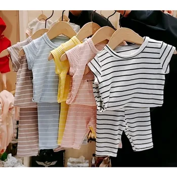 Infant Girls Clothes 2020 Summer New Baby Clothing Set Korean Style Toddler Boys Clothes Striped Tee and Pants 2pcs 
Infant Girls Clothes 2020 Summer New Baby Clothing Set Korean Style Toddler Boys Clothes Striped Tee and Pants 2pcs