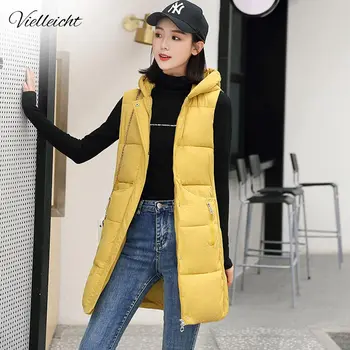 Vielleicht 2019 Autumn Winter Vest Women Female Sleeveless Vest Jacket Hooded Warm Long Vest Winter Waistcoat Colete Feminino
Vielleicht 2019 Autumn Winter Vest Women Female Sleeveless Vest Jacket Hooded Warm Long Vest Winter Waistcoat Colete Feminino