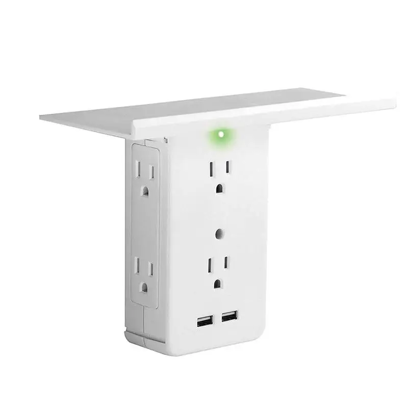 Socket rack - 8-port surge protector wall socket, 6 socket extender 2 USB charging port and removable built-in rack
Socket rack - 8-port surge protector wall socket, 6 socket extender 2 USB charging port and removable built-in rack