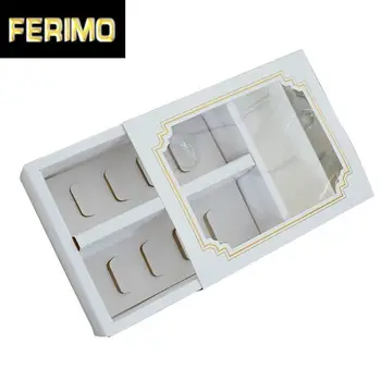 20pcs/lot White Paper Macaron Box Small Cardboard Boxes Candy Cookie Packaging Box With PVC Window Party Gift Packing Box
