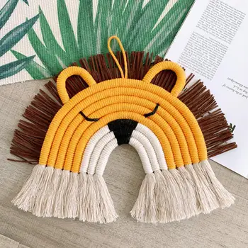 Rainbow Deer Lion Handmade Woven Cotton Rope Children Room Decor Hanging Pendant 
Rainbow Deer Lion Handmade Woven Cotton Rope Children Room Decor Hanging Pendant
