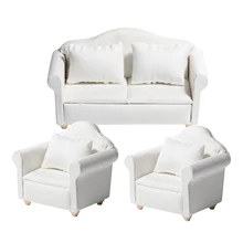 Pure White 1:12 Scale Mini Wooden Sofa Armchair Couch Set Dollhouse Miniatures Furniture Model w/ Cushion Living Room Decoration
Pure White 1:12 Scale Mini Wooden Sofa Armchair Couch Set Dollhouse Miniatures Furniture Model w/ Cushion Living Room Decoration