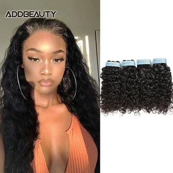 

3/4 Bundles Deal Water Wave Raw Virgin Hair Weave Peruvian Human Virgin Hair Bleachable Double Drawn Natural Color Human Hair