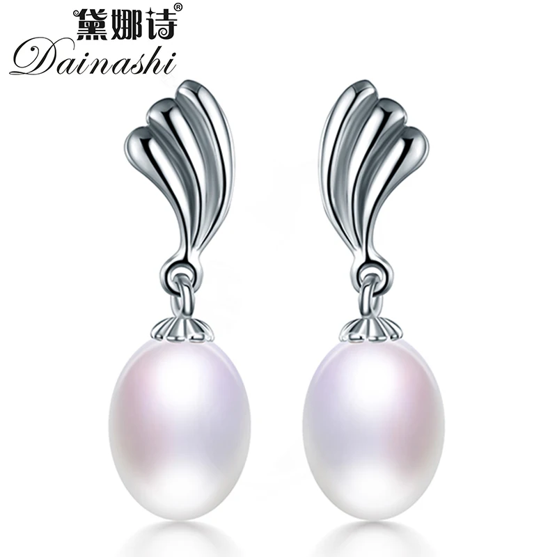 Dainashi High Quality Genuine Freshwater Cultured Oval Pearl Earrings Hot Sale 925 Sterling Silver Fan Drop Earrings for Women
Dainashi High Quality Genuine Freshwater Cultured Oval Pearl Earrings Hot Sale 925 Sterling Silver Fan Drop Earrings for Women