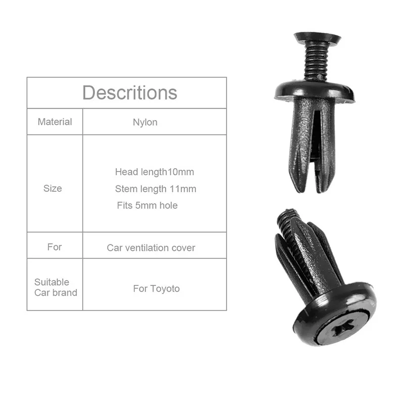 Automotive New Parts Fastener clips Retainers 50Pcs Car Cover rivets Plat Push pins Ventilated Accessory
Automotive New Parts Fastener clips Retainers 50Pcs Car Cover rivets Plat Push pins Ventilated Accessory