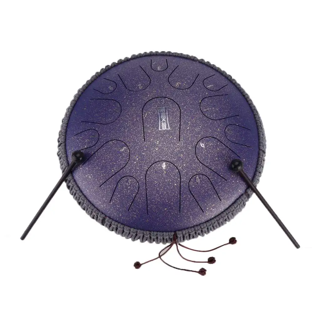 13 Pouces 15 Tone Pan Tambour /à Main pour la m/éditation CCDYLQ Professionnel Langue Acier Tambour Le Yoga et Le Zen Instrument de Percussion Compact avec Corde d/écoration et maillets