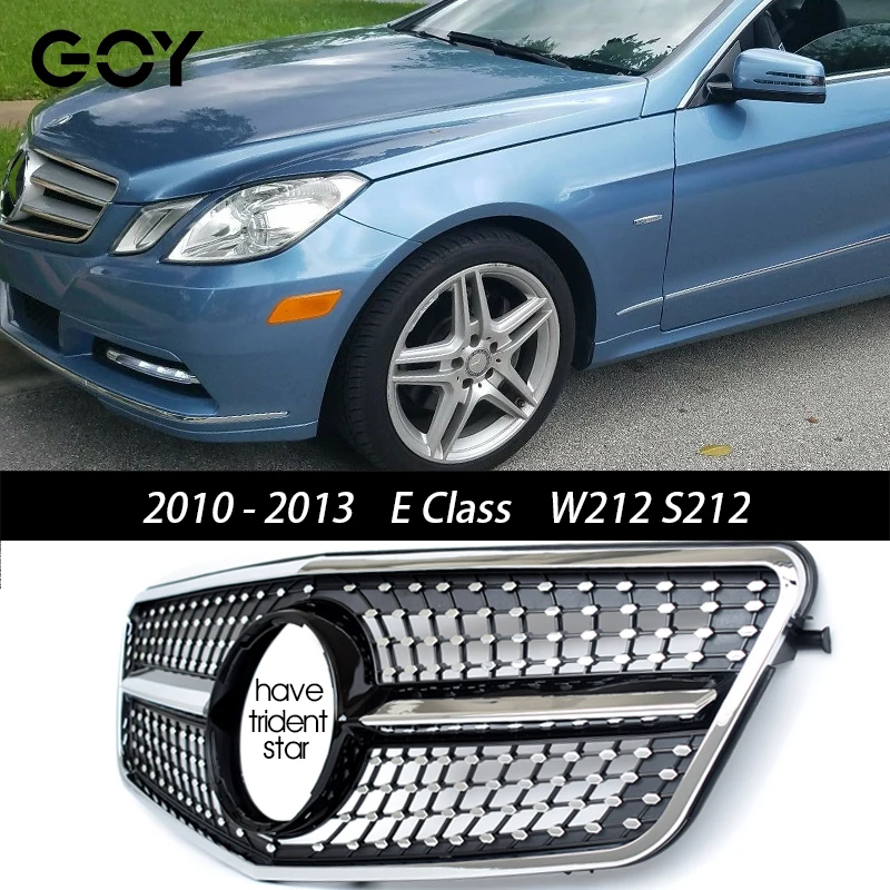 

Black Replacement Bumper Grille Diamonds Type For Mercedes E Class Pre-facelift W212 Sedan S212 Wagon 2010 - 2013 E200 E300 E350