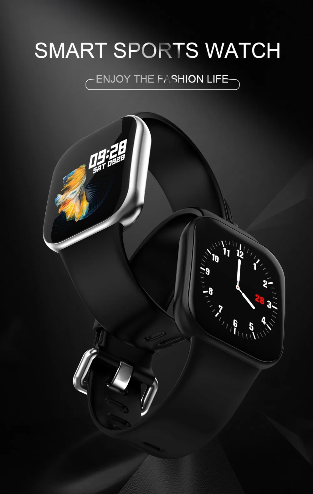 X16 Smart watch Full Screen Touch Waterproof Smartwatch Bluetooth sport Fitness Tracker Women Clock Men watch For IOS Android Phone (1)