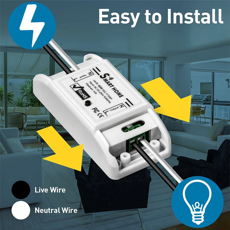 WiFi Smart Light Switch Universal Breaker Timer Smart Life APP Wireless Remote Control Works with Alexa Google Home
WiFi Smart Light Switch Universal Breaker Timer Smart Life APP Wireless Remote Control Works with Alexa Google Home