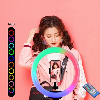 10inch RGB Colorful LED Ring Light With Tripod Selfie Rainbow Photography Lighting With Phone Stand For Vlogging Video YouTube
10inch RGB Colorful LED Ring Light With Tripod Selfie Rainbow Photography Lighting With Phone Stand For Vlogging Video YouTube