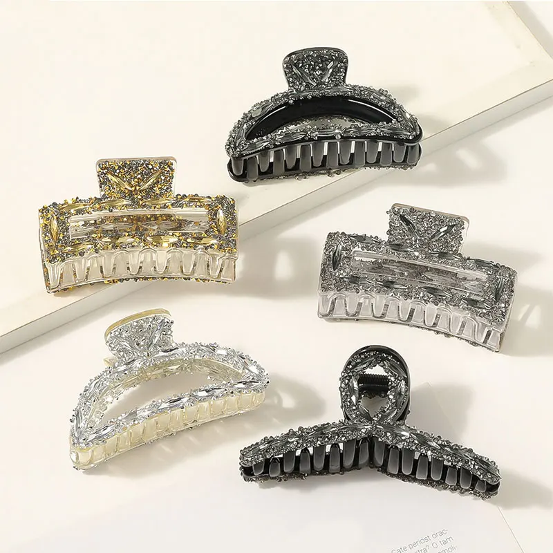 Fashion Full Rhinestone Crystal Hair Clip Big Metal Hairpin Retro Baroque Hair Claws Geometric Barrettes Luxury Hair Accessories
Fashion Full Rhinestone Crystal Hair Clip Big Metal Hairpin Retro Baroque Hair Claws Geometric Barrettes Luxury Hair Accessories