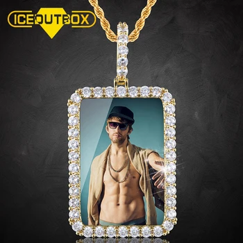 Only Pendant Rectangle Custom Made Photo Pendant Medallions Mens Hip Hop Jewelry For Gold Silver Rose Gold Crystal Without Chain 
Only Pendant Rectangle Custom Made Photo Pendant Medallions Mens Hip Hop Jewelry For Gold Silver Rose Gold Crystal Without Chain