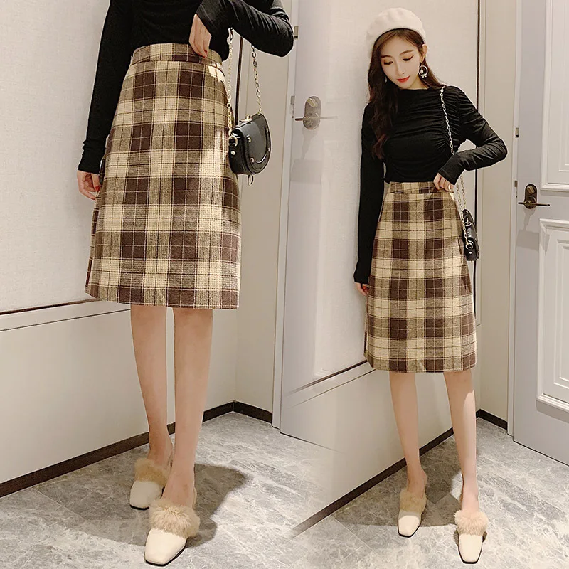 2019 Autumn And Winter New Style Korean-style High-waisted Slimming Woolen Versatile Sheath Mid-length A- line Skirt Skirt
2019 Autumn And Winter New Style Korean-style High-waisted Slimming Woolen Versatile Sheath Mid-length A- line Skirt Skirt
