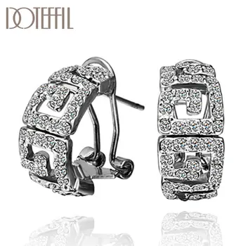 DOTEFFIL 925 Sterling Silver/18K Gold AAA Zircon Four Squares Charm Earrings Women Fashion Jewelry Wedding Party Gift
DOTEFFIL 925 Sterling Silver/18K Gold AAA Zircon Four Squares Charm Earrings Women Fashion Jewelry Wedding Party Gift