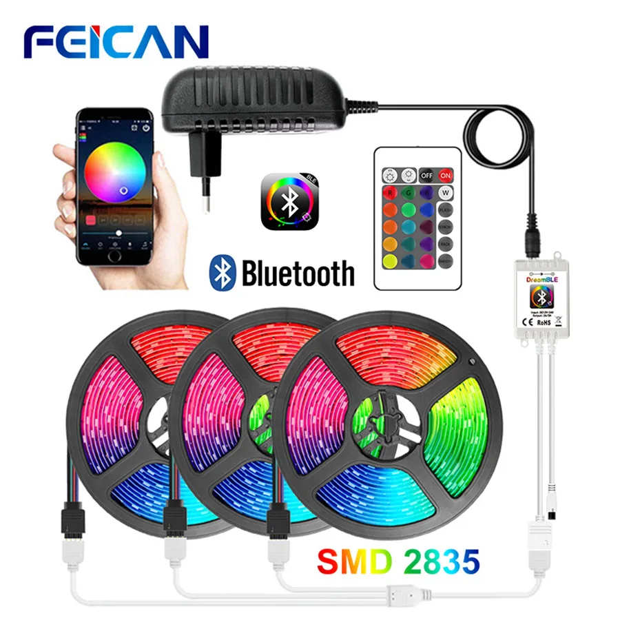 LED Strip Lights SMD2835 APP Bluetooth Control 15M LED Light Strip Sync with Music / Camera Luces LED Ambilight Backlight
LED Strip Lights SMD2835 APP Bluetooth Control 15M LED Light Strip Sync with Music / Camera Luces LED Ambilight Backlight